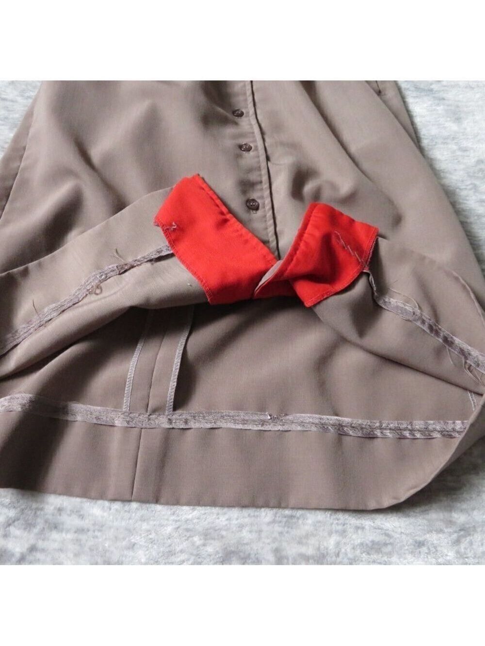 Vintage Button Down Shirt Dress Girl Scout Brownie Uniform Style Stretch Waist - Picture 10 of 16